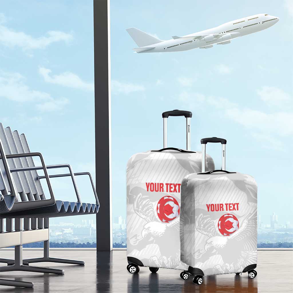 Custom Tunisia Football Luggage Cover 2026 Eagles of Carthage White Grunge - African Pride