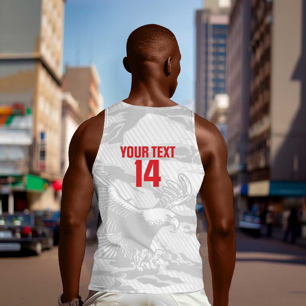 Custom Tunisia Football Men Tank Top 2026 Eagles of Carthage White Grunge - African Pride
