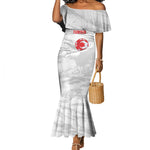 Custom Tunisia Football Mermaid Dress 2026 Eagles of Carthage White Grunge - African Pride