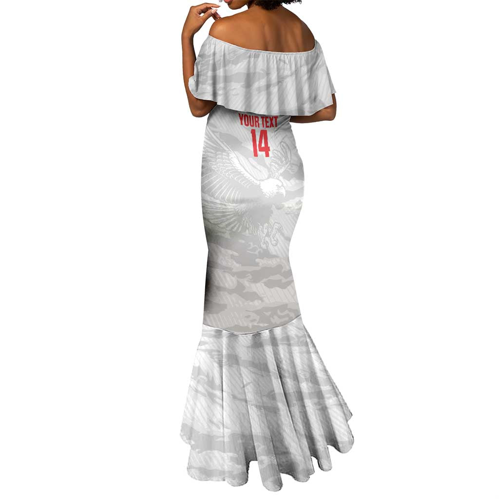 Custom Tunisia Football Mermaid Dress 2026 Eagles of Carthage White Grunge - African Pride