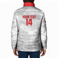 Custom Tunisia Football Padded Jacket 2026 Eagles of Carthage White Grunge - African Pride
