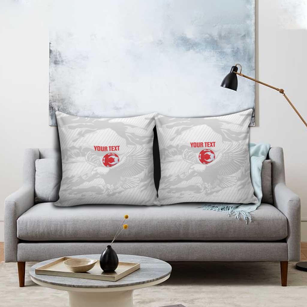 Custom Tunisia Football Pillow Cover 2026 Eagles of Carthage White Grunge - African Pride
