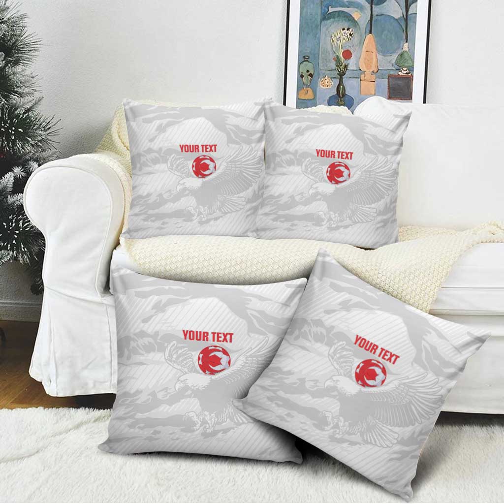 Custom Tunisia Football Pillow Cover 2026 Eagles of Carthage White Grunge - African Pride