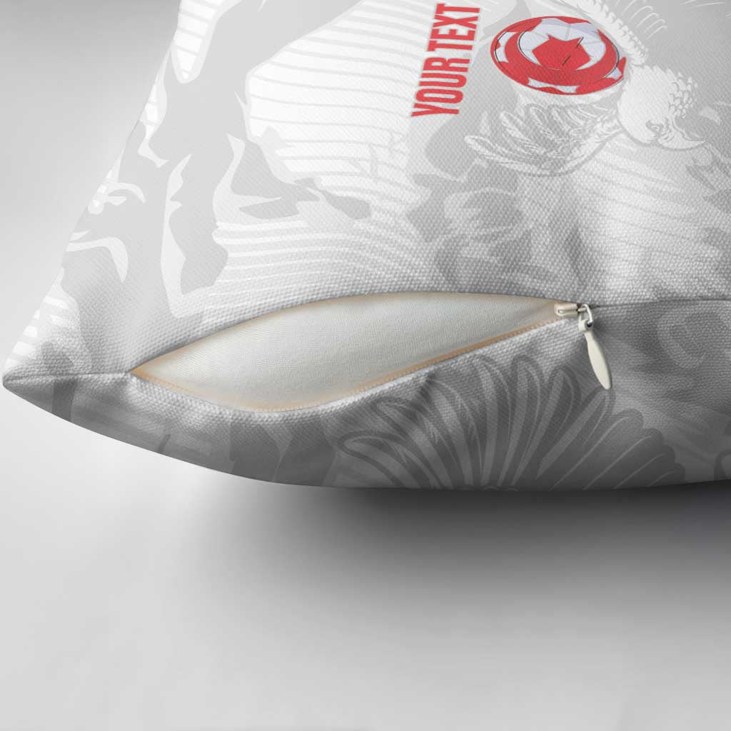 Custom Tunisia Football Pillow Cover 2026 Eagles of Carthage White Grunge - African Pride