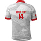 Custom Tunisia Football Polo Shirt 2026 Eagles of Carthage White Grunge LT14