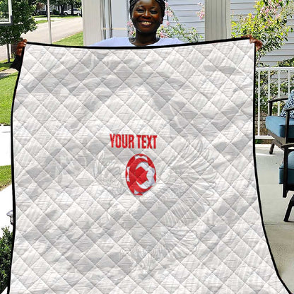 Custom Tunisia Football Quilt 2026 Eagles of Carthage White Grunge - African Pride