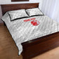 Custom Tunisia Football Quilt Bed Set 2026 Eagles of Carthage White Grunge - African Pride