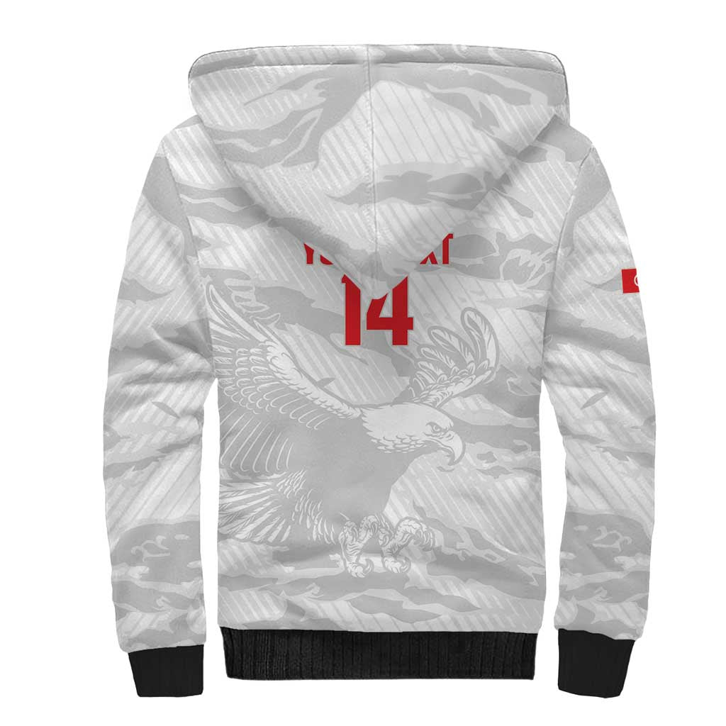 Custom Tunisia Football Sherpa Hoodie 2026 Eagles of Carthage White Grunge - African Pride