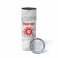 Custom Tunisia Football Skinny Tumbler 2026 Eagles of Carthage White Grunge - African Pride