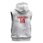 Custom Tunisia Football Sleeveless Zip Hoodie 2026 Eagles of Carthage White Grunge - African Pride