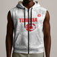 Custom Tunisia Football Sleeveless Zip Hoodie 2026 Eagles of Carthage White Grunge - African Pride