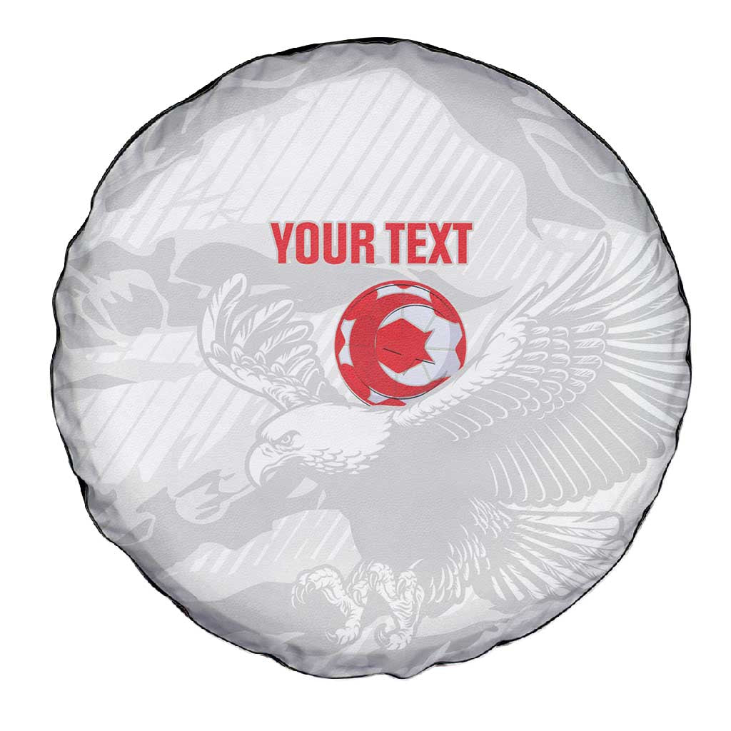 Custom Tunisia Football Spare Tire Cover 2026 Eagles of Carthage White Grunge - African Pride