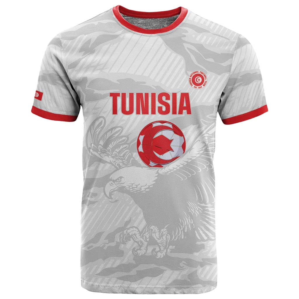 Custom Tunisia Football T shirt 2026 Eagles of Carthage White Grunge - African Pride
