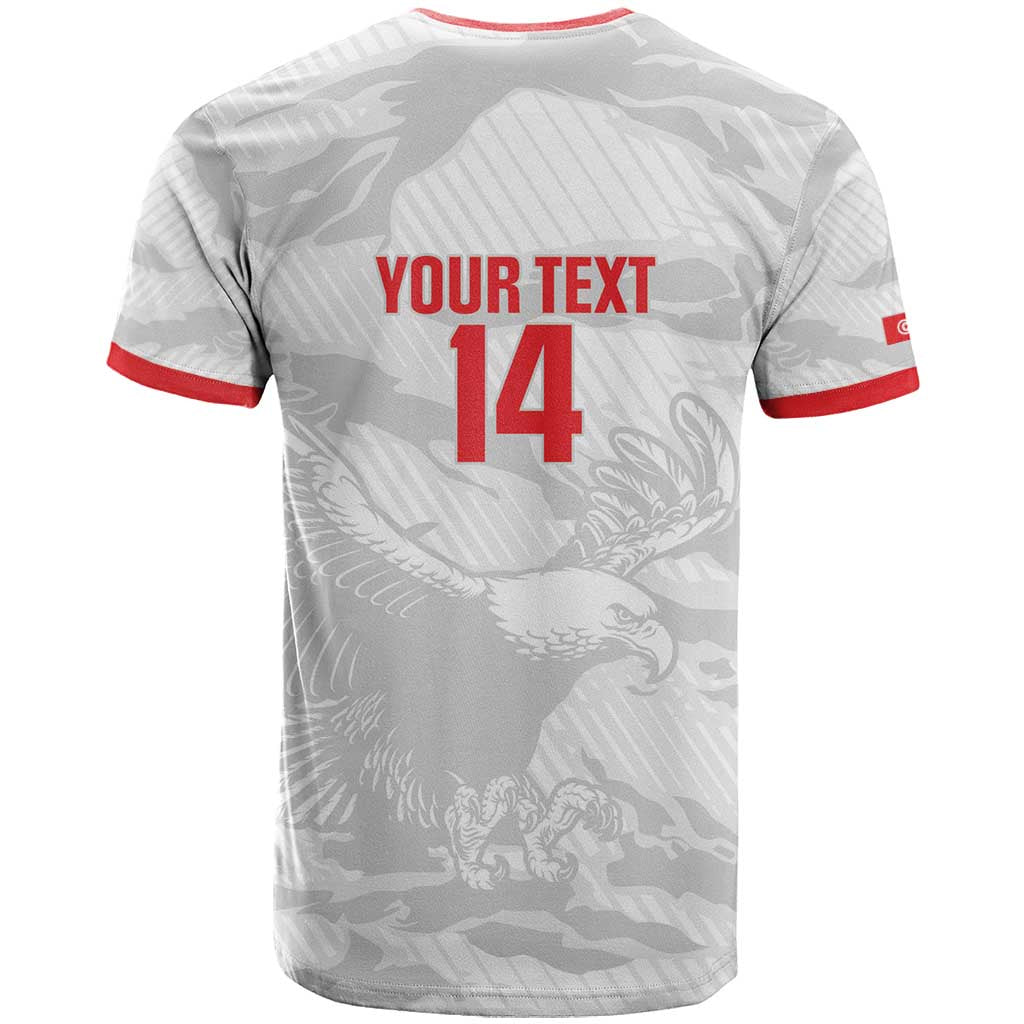 Custom Tunisia Football T shirt 2026 Eagles of Carthage White Grunge - African Pride