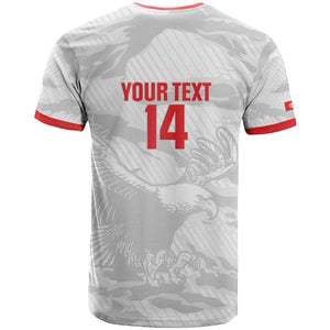 Custom Tunisia Football T shirt 2026 Eagles of Carthage White Grunge - African Pride