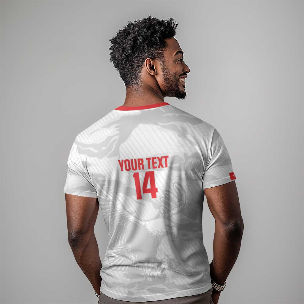 Custom Tunisia Football T shirt 2026 Eagles of Carthage White Grunge - African Pride