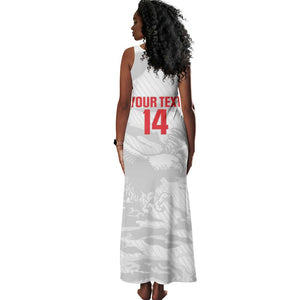 Custom Tunisia Football Tank Maxi Dress 2026 Eagles of Carthage White Grunge - African Pride