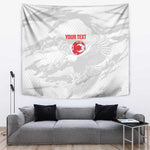 Custom Tunisia Football Tapestry 2026 Eagles of Carthage White Grunge - African Pride