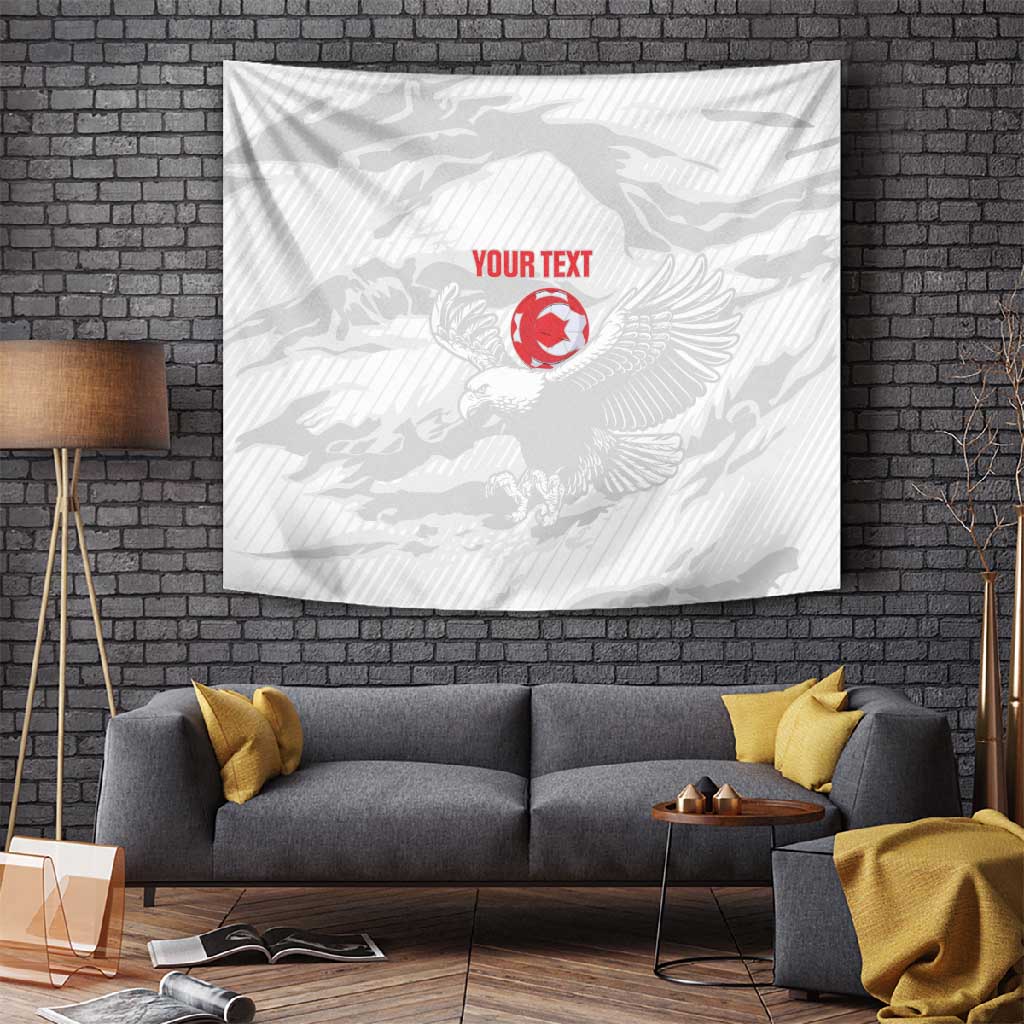 Custom Tunisia Football Tapestry 2026 Eagles of Carthage White Grunge - African Pride