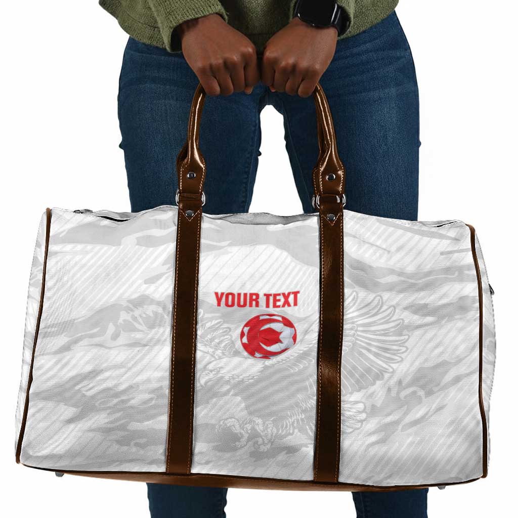 Custom Tunisia Football Travel Bag 2026 Eagles of Carthage White Grunge - African Pride