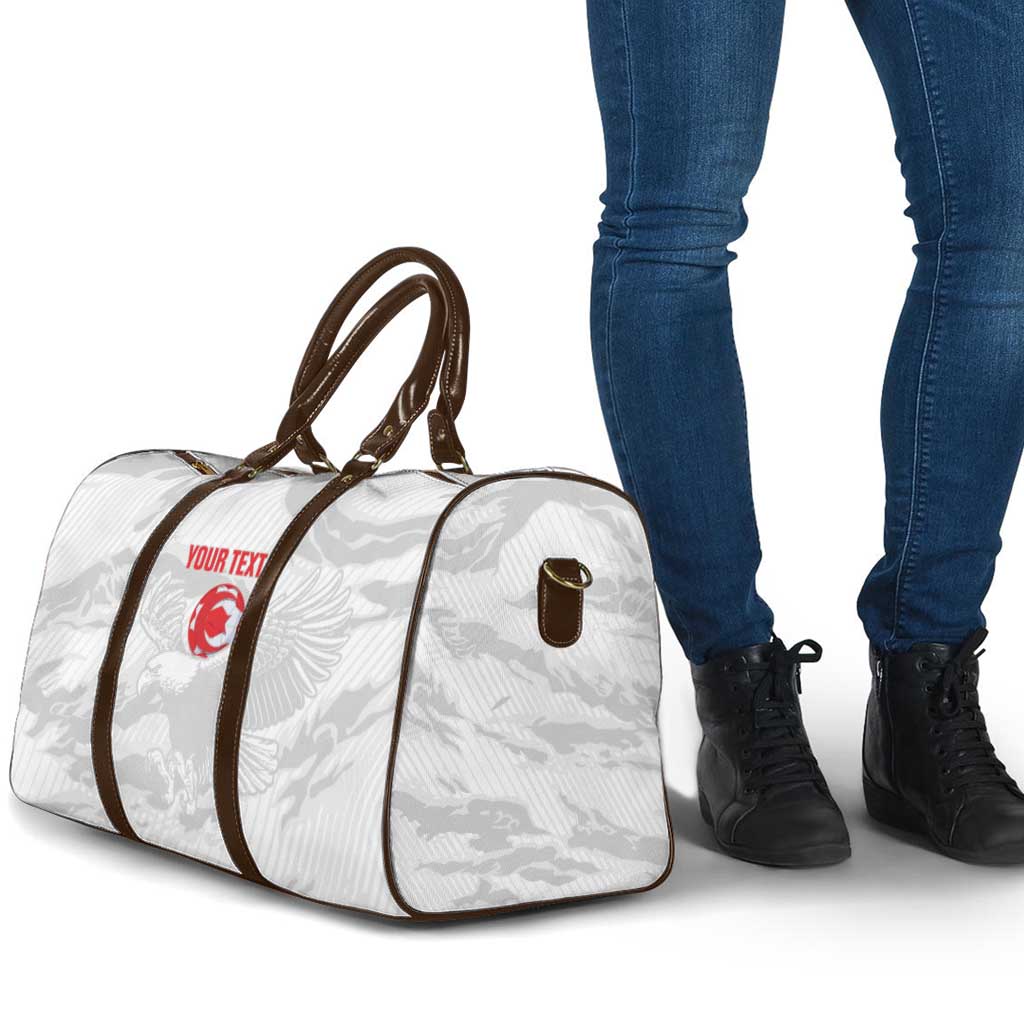 Custom Tunisia Football Travel Bag 2026 Eagles of Carthage White Grunge - African Pride