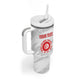 Custom Tunisia Football Tumbler With Handle 2026 Eagles of Carthage White Grunge - African Pride