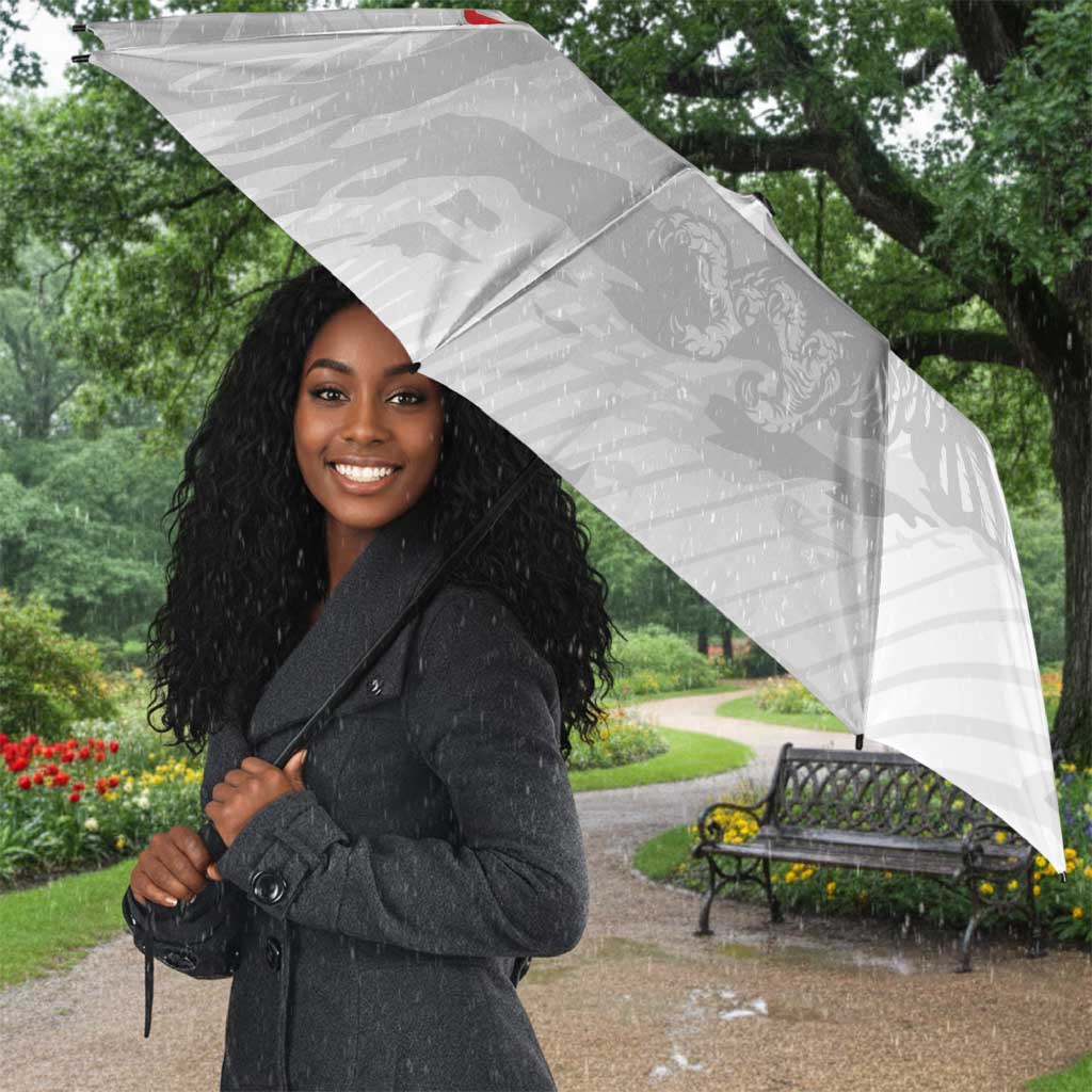 Custom Tunisia Football Umbrella 2026 Eagles of Carthage White Grunge - African Pride
