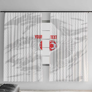 Custom Tunisia Football Window Curtain 2026 Eagles of Carthage White Grunge - African Pride