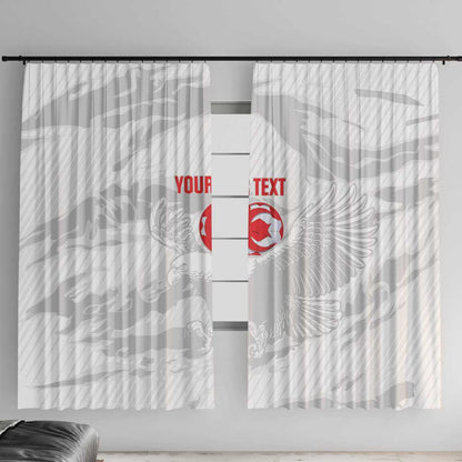 Custom Tunisia Football Window Curtain 2026 Eagles of Carthage White Grunge - African Pride