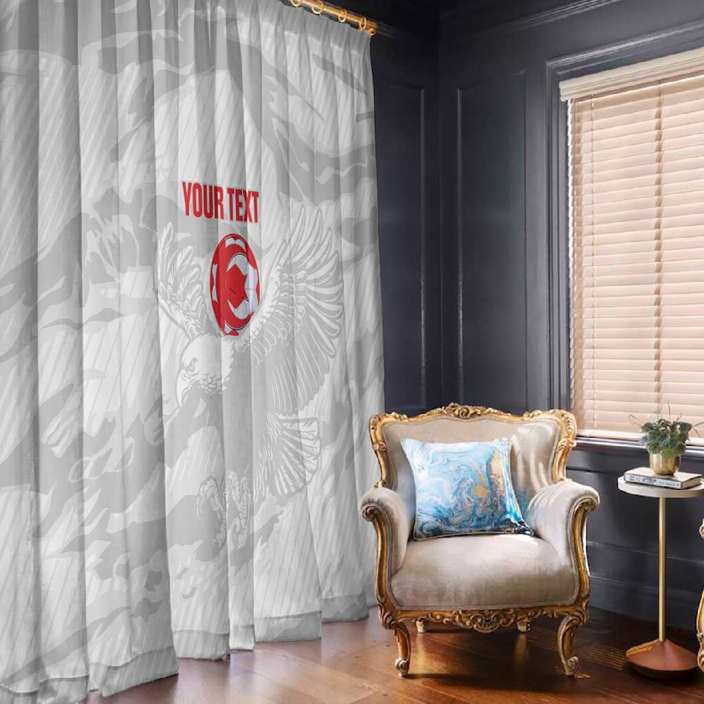 Custom Tunisia Football Window Curtain 2026 Eagles of Carthage White Grunge - African Pride