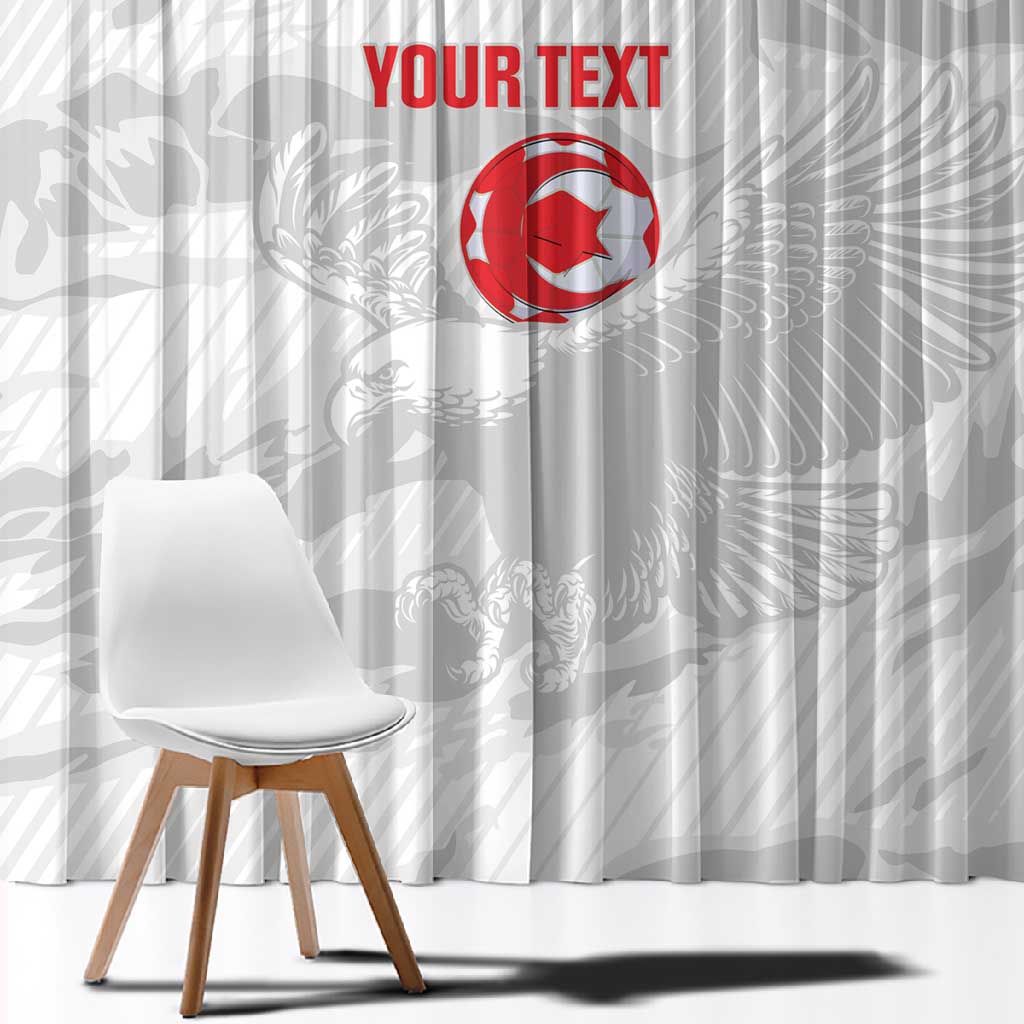 Custom Tunisia Football Window Curtain 2026 Eagles of Carthage White Grunge - African Pride
