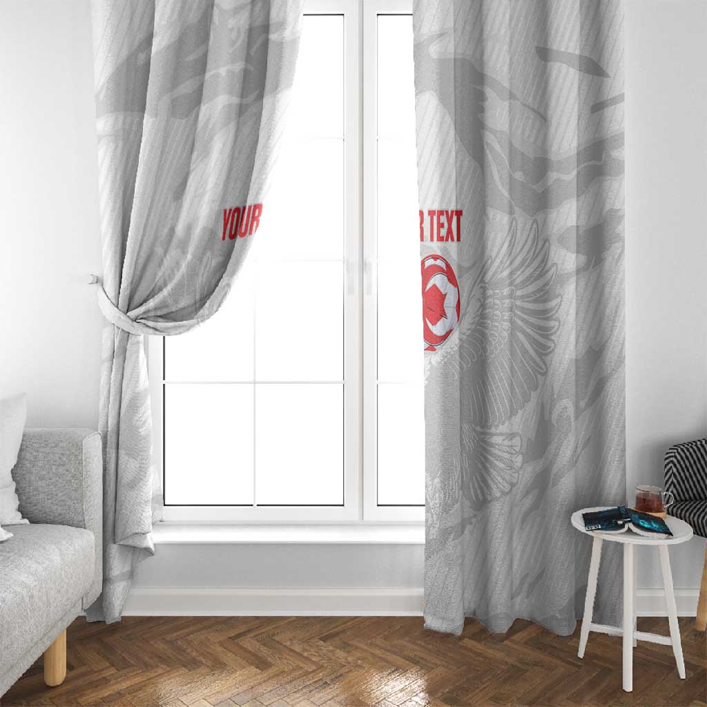 Custom Tunisia Football Window Curtain 2026 Eagles of Carthage White Grunge - African Pride