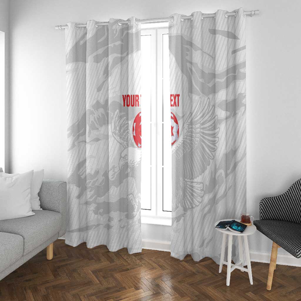 Custom Tunisia Football Window Curtain 2026 Eagles of Carthage White Grunge - African Pride