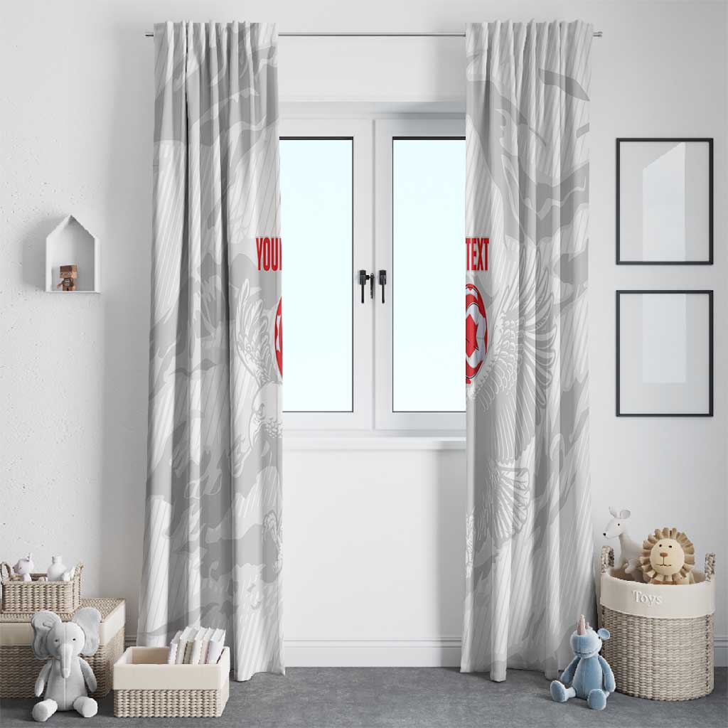 Custom Tunisia Football Window Curtain 2026 Eagles of Carthage White Grunge - African Pride