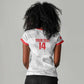 Custom Tunisia Football Women V-Neck T-Shirt 2026 Eagles of Carthage White Grunge LT14