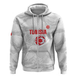 Custom Tunisia Football Zip Hoodie 2026 Eagles of Carthage White Grunge - African Pride