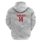 Custom Tunisia Football Zip Hoodie 2026 Eagles of Carthage White Grunge - African Pride