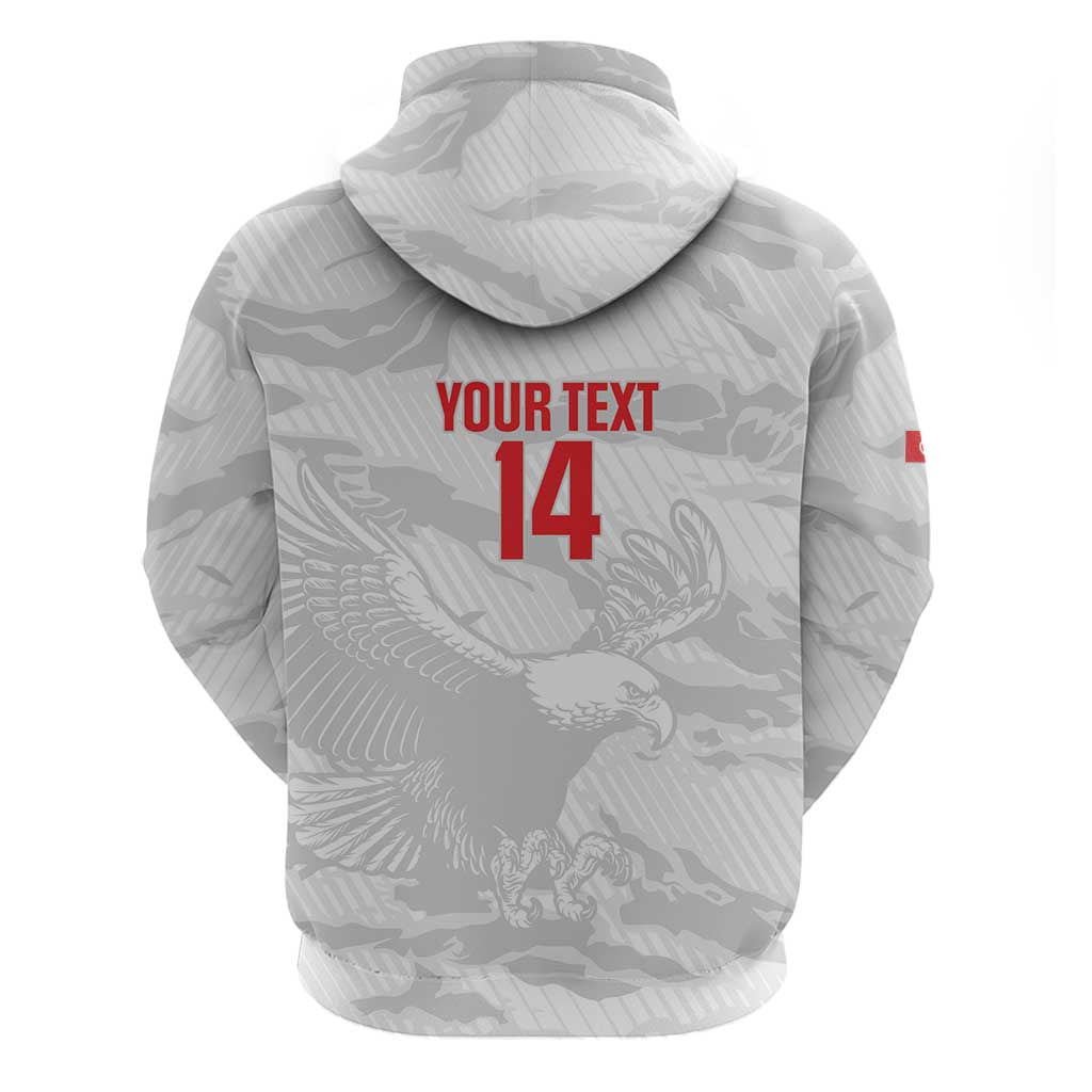Custom Tunisia Football Zip Hoodie 2026 Eagles of Carthage White Grunge - African Pride