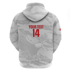 Custom Tunisia Football Zip Hoodie 2026 Eagles of Carthage White Grunge - African Pride