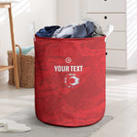Custom Tunisia Football Laundry Basket 2026 Eagles of Carthage Red Grunge - African Pride
