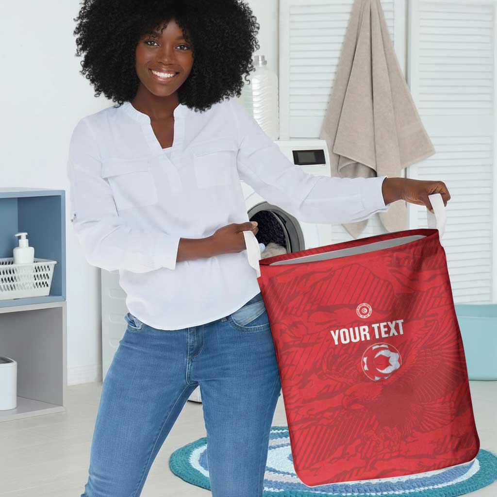 Custom Tunisia Football Laundry Basket 2026 Eagles of Carthage Red Grunge - African Pride