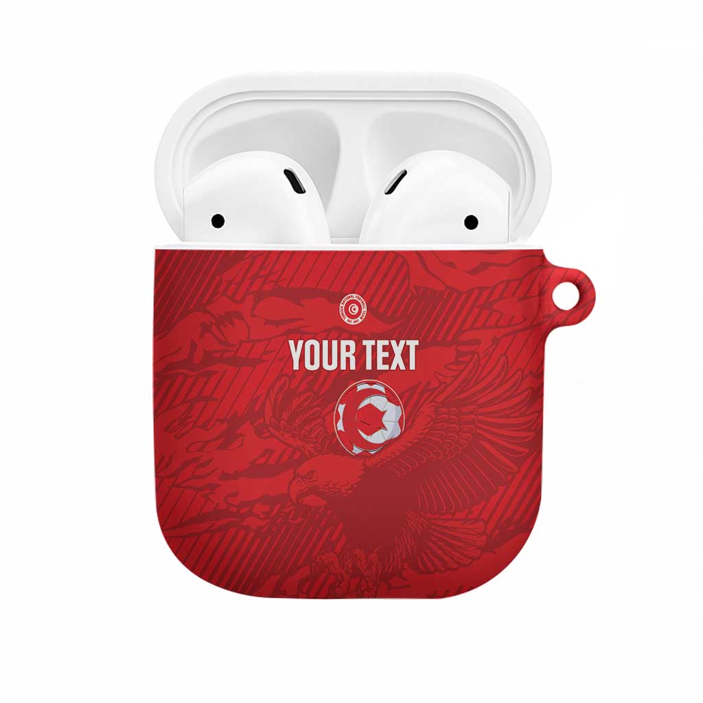 Custom Tunisia Football AirPods Case 2026 Eagles of Carthage Red Grunge - African Pride