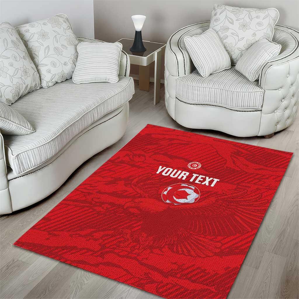 Custom Tunisia Football Area Rug 2026 Eagles of Carthage Red Grunge - African Pride