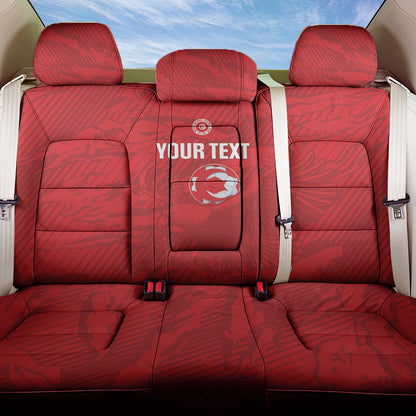 Custom Tunisia Football Back Car Seat Cover 2026 Eagles of Carthage Red Grunge - African Pride