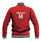 Custom Tunisia Football Baseball Jacket 2026 Eagles of Carthage Red Grunge - African Pride