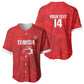 Custom Tunisia Football Baseball Jersey 2026 Eagles of Carthage Red Grunge LT14