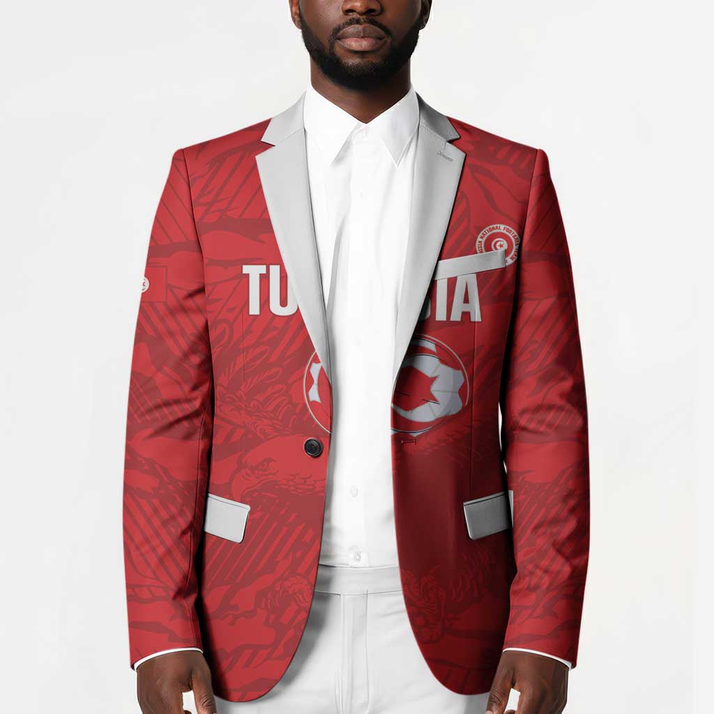 Custom Tunisia Football Blazer 2026 Eagles of Carthage Red Grunge - African Pride