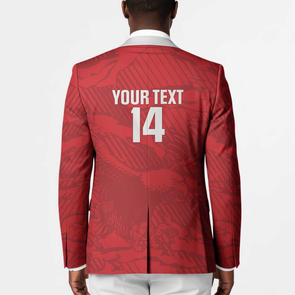 Custom Tunisia Football Blazer 2026 Eagles of Carthage Red Grunge - African Pride