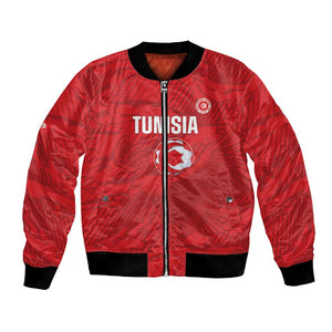 Custom Tunisia Football Bomber Jacket 2026 Eagles of Carthage Red Grunge - African Pride
