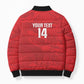 Custom Tunisia Football Bomber Puffer Jacket 2026 Eagles of Carthage Red Grunge - African Pride